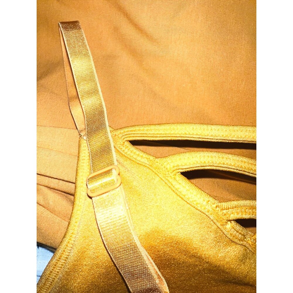 Zenana Mustard Yellow 2-Piece Set: Bralette & High-Waist Leggings 1X - Picture 9 of 9